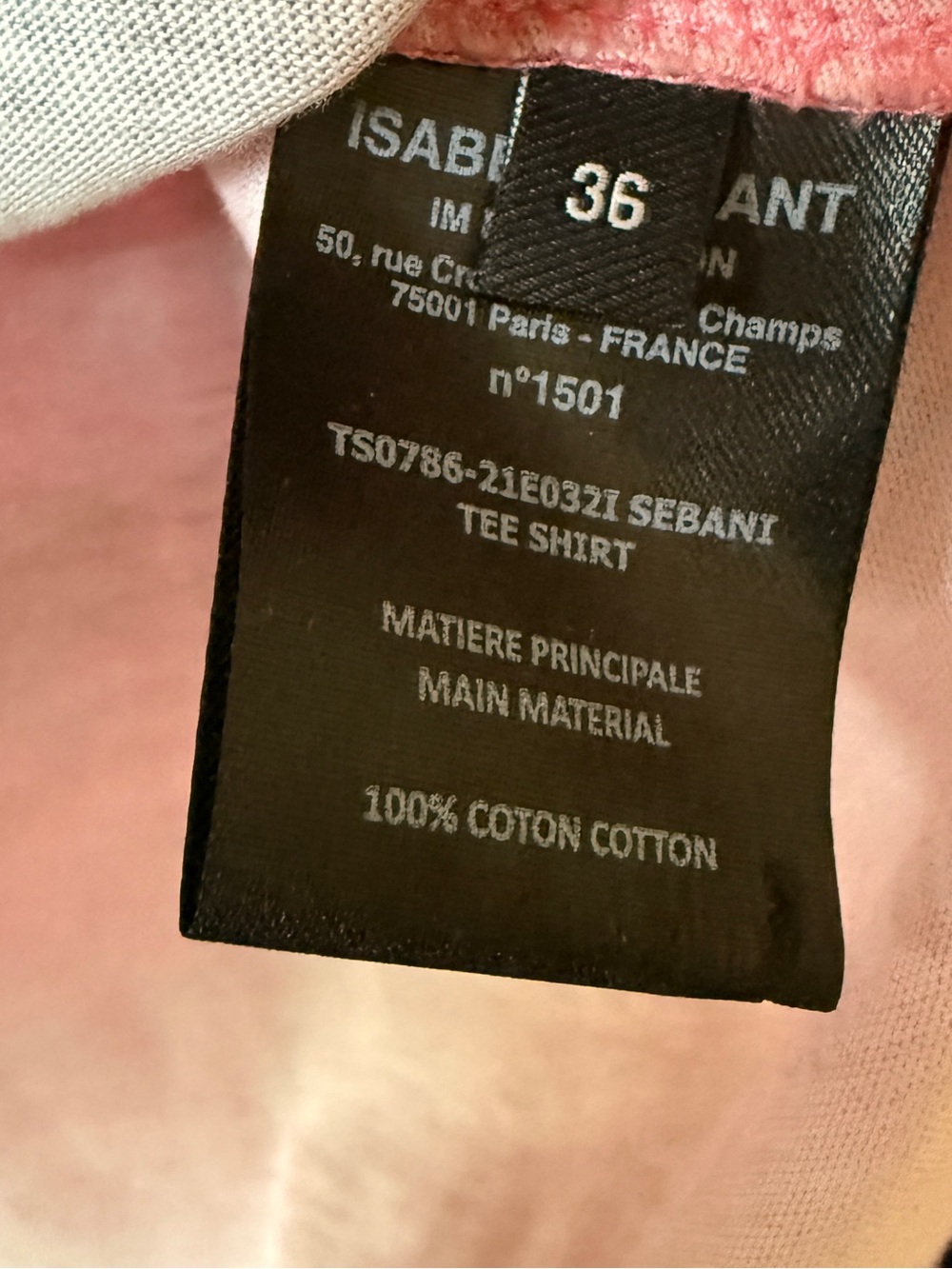 Isabel Marant Sebani Watercolor Tee, Pink Floral Print, Size FR 38 (US 6) - Picture 3 of 3